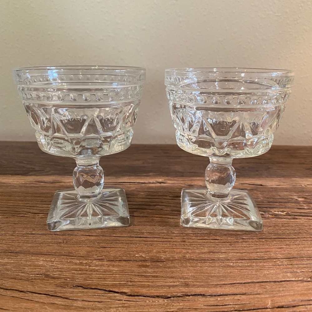 Vintage Indiana Glass Set of Two Colony Park Lane Goblets